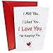 Funny Birthday, Valentine's Day, Anniversary Card for Wife & Husband - Love You Card for Boyfriend & Girlfriend - Envelope Included