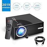 2019 Mini Projector, Full HD 1080P and 176'' Display Supported, 2500 Lux Portable Movie Projector with 50,000 Hrs LED Lamp Life, Compatible with HDMI/VGA/AV Multiple Ports by Aoxun