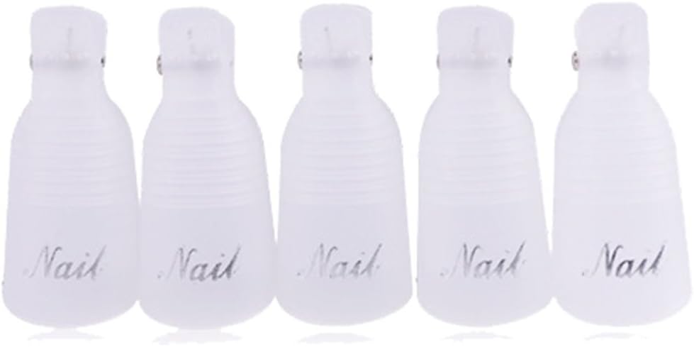 10Pcs Acrylic Nail Art UV Gel Polish Remover Wrap Cleaner Clip Caps