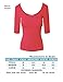 makeitmint Women's Basic Solid 3/4 Sleeve Round Scoop Neck T-Shirt Top