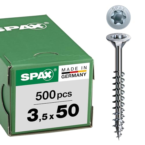 SPAX Screws T-STAR plus 0191010350303 with Countersunk Head 4CUT, partial thread, through clear Zinc Galvanising, 0/1050/001/ 3,5/ 50/ /01
