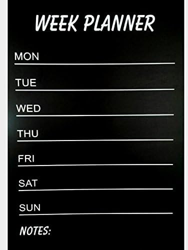 Week Planner Chalk board Black board Removable Vinyl Decorative Wall Sticker Wall Decal, 24 X 18 Inches