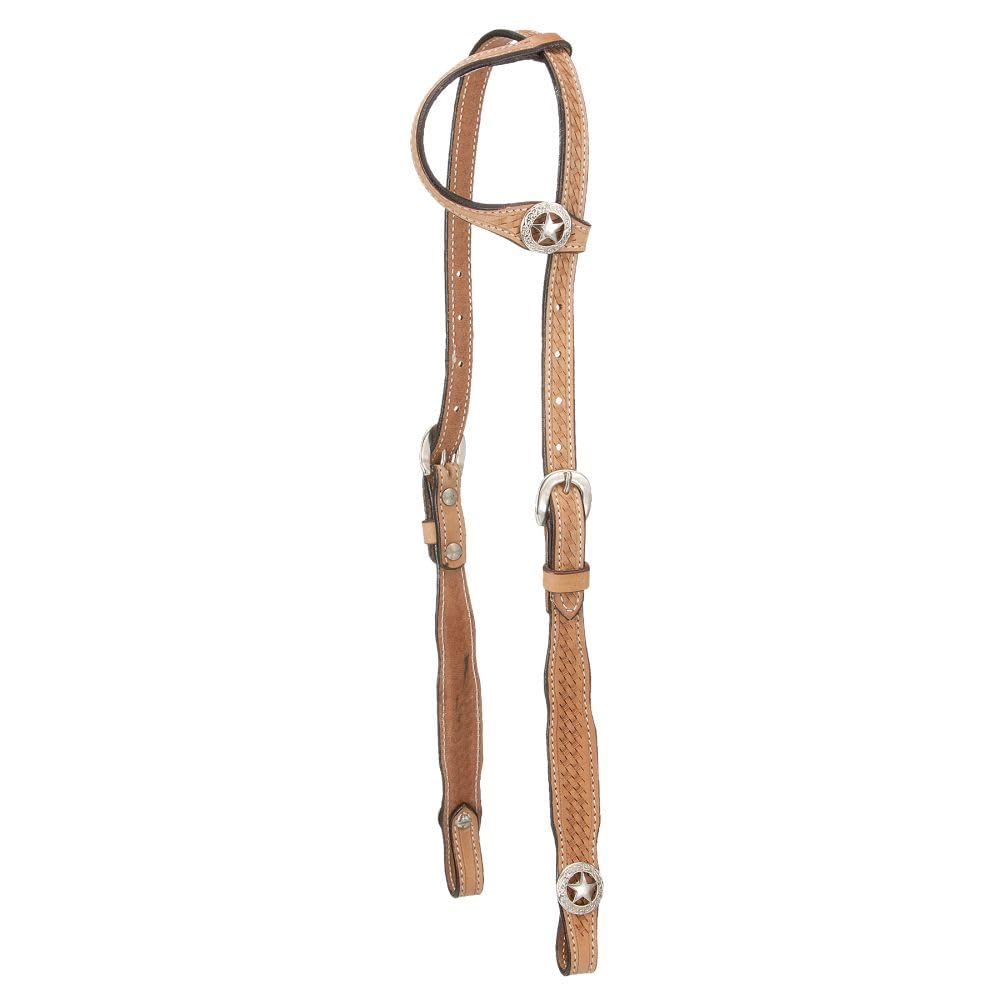 Tough 1 Royal King Square Cheek Single Ear Headstall, Light Oil
