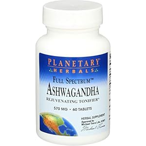 Planetary Herbals Full Spectrum Ashwagandha, 570mg, 60 Tablets (570mg, 60 Tablets)