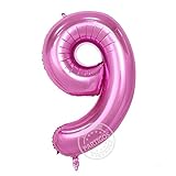Pink 40inch Number 9 foil balloons for Birthday Party (Pink 9)