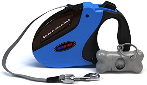 Retractable Dog Leash &amp; FREE Waste Bag Dispenser - Tangle Free &amp; Heavy Duty, One Button Instant Break and Lock, 16 Ft Long for Small Medium Large Dogs up to 110lbs by HeroPet USA