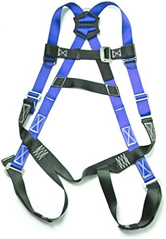 Gulfe Warehouse Adjustable Safety Harness Full-Body Picker w/ Pass Through Legs Black/Blue