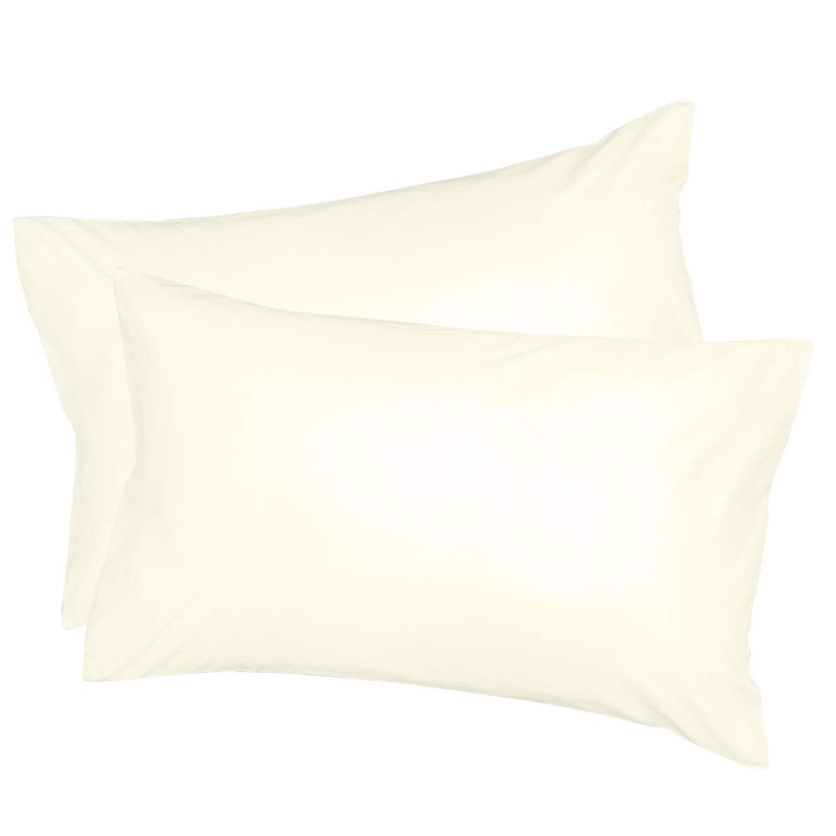 100% Bamboo Super Silky Soft Plain Luxury Pillowcases by Euphoric Gifts ® Pack Contains x2 Pillow Cases (Cream)