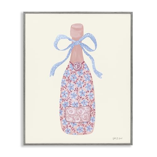 Stupell Industries Pastel Coquette Champagne Gray Framed Giclee Art design by Y…