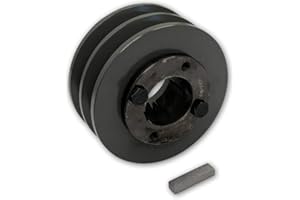 PRO-EDGE INDUSTRIAL PNEUMATICS AND CONTROLS Double Groove 3.05" Cast Iron Electric Motor " H " Pulley/Sheave, Bushing Included, for 3/8" and 1/2" Top Width 3L/A/AK/4L/4LK Section V Belt, 2 Groove (1-3/8" Shaft / 1.375 Bore, 2AK30H)