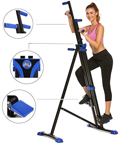 Hurbo Vertical Climber Home Gym Exercise Folding Climbing Machine Exercise Bike for Home Body Trainer Stepper Cardio Workout Training Non-Stick Grips Legs Arms Abs Calf (Black Blue) Hurbo Vertical Climber Home Gym Exercise Folding Climbing Machine Exercise Bike for Home Body Trainer Stepper Cardio Workout Training Non-Stick Grips Legs Arms Abs Calf (Black Blue)