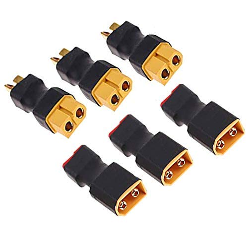 3Pairs No Wires Deans Style T Plug to XT60 Plug Female Male Adapter Wireless Connector for RC FPV Drone Car Lipo NiMH Battery Charger ESC