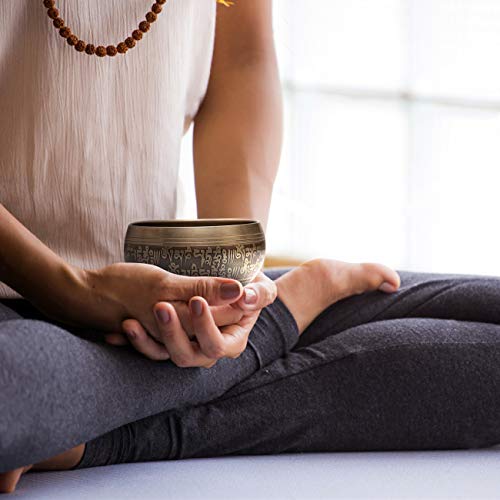 CAHAYA Tibetan Singing Bowls with Cushion and Mallet 3.7inches Meditation Sound Bowl Handcrafted in Nepal for Yoga… - Image 7