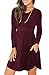 LONGYUAN Womens 2025 Casual Homecoming Winter Dresses Soft Long Sleeve Swing Christmas Dress Wine Red M