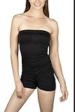 VVK Womens Basic Plain Stretch Strapless Seamless Layering Long Bandeau Tube Top