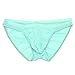 FEESHOW Men's Silky Bikini Briefs Bulge Pouch Underwear Swimwear Ruched Back (Sky Blue, one Size)