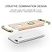 Qissy Case Compatible with iPhone 7 Case Ultra-Thin Hard Matte Shockproof 3 in 1 Ring Holder Kickstand PC Electroplate Cover Anti-Scratch for iPhone 7 4.7 inch (Gold)