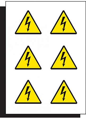 Caledonia Signs 54036 Electricity Label, 50 mm (Pack of 6)