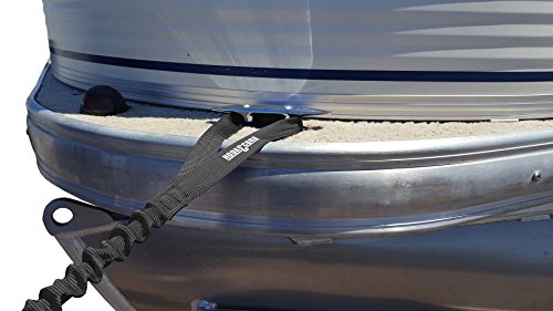 Hook and Cord Bungee Boating Dock Ties (Black, 30" with 1 Loop and 1 Hook)