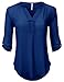 H2H Womens Casual Chiffon Blouse Short Rolled Up Sleeve Top Shirts With Chest Two Pocket