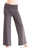 Ladies Wide Leg Modal Spandex Fold Over Yoga Pants, Multiple Colors, USA Made