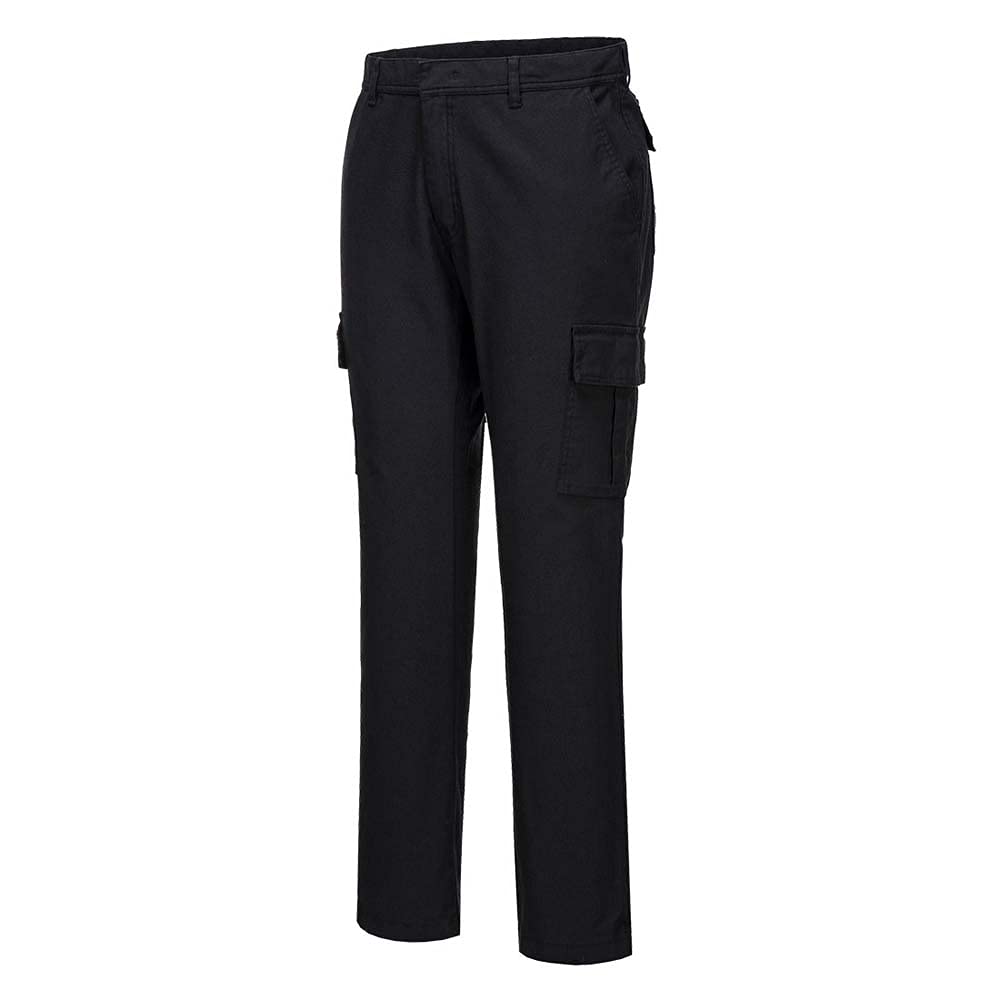 Portwest Stretch Slim Combat Trouser, Size: 38, Colour: Black, S231BKR38