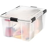 IRIS Weathertight Buckle-Up Storage Box, 62.8 QT