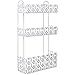 MyGift Wall Mounted White Metal 3 Tiered Hanging Bathroom Shelf, Decorative Kitchen Shelf Organizer Spice Rack with Victorian Cutout Design