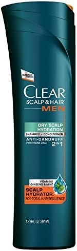 CLEAR MEN SCALP THERAPY 2 in 1 AntiDandruff Shampoo and Conditioner, Dry Scalp Hydration, 12.9oz (Pack of 3)