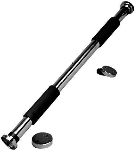 BodyRip Unisex's Door Gym Extendable Pull-Up Bar, Silver, 60-102 cm
