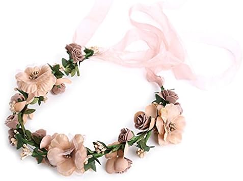 Manyo Fashion Women Wedding Flower Hair Garland Crown Headband Floral Wreath Hairband