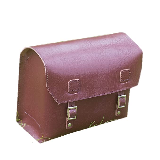 London Craftwork Large Bicycle Bag Genuine Leather Saddle/Handlebar/Frame Bag RED Cherry 23 x 19.5 x 11cm XXL-Cher-RED