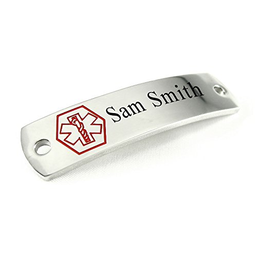 MyIDDr - Custom Engraved Medical ID Tag, 316L Steel - Large - Red