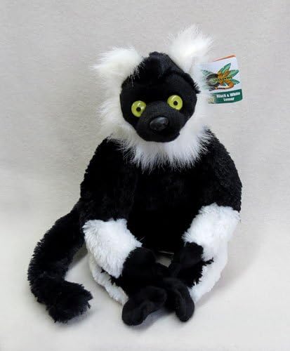 Collectible Wildlife Gifts Black-and-White Ruffed Lemur 11-inch Cuddlekins Stuffed Animal - F3489 B330T