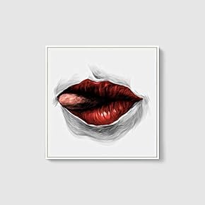 Framed Canvas Wall Art Sexy Lips Canvas Prints Home Artwork Decoration for Living Room,Bedroom - 16x16 inches