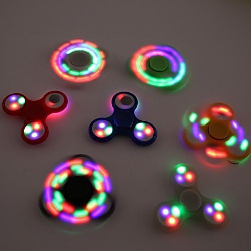 LED light Fidget Hand Spinner Torqbar Brass Finger Toy Stress EDC Focus Gyro Reducer Relieve Anxiety Gift, Color Random