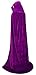 OurLore Unisex Full Length Hooded Robe Cloak Long Velvet Cape Cosplay Costume 59 inch(Purple(Lace))