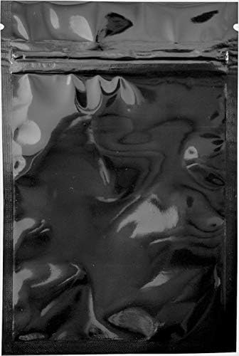 ⭐ 100 Smell Proof Mylar Bags - 4x6 inch Resealable Ziplock FDA Approved Food Safe Aluminum Material (Black 4x6)