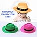 Novelty Place Neon Plastic Party Hats, Fedora with Gangster Mafia Style, UV Blacklight Glow Party Stars Rave Hats for Kids and Teens in Birthday, Concerts, Music Party (Pack of 12)