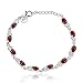 NYKKOLA Stunning Solid 925 Silver Beautiful Red Diamond Fashion Bracelet Chain