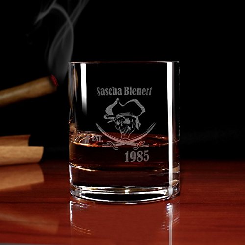 Herz & Heim® Rum Glas mit Gravur - Pirat - mit Gratis Gravur des Namens u. Geburtsjahr – Bild 3