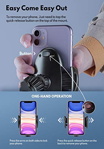 Phone Car Holder, DracoLight Car Phone Holder Mount, Universal Cell phone Holder Clip Mount Cradle for Car Air Vent Compatible iPhone 12/11 pro/XS/XR/X/8/7, samsung Galaxy, Pickup Truck vehicle