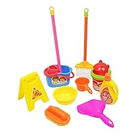 YOUSIKE Children Cleaning Toys, Simulation Mini Broom/Mop/Dustpan/Barrel Kids Household, Cosplay Plastic Tool Educational Toy Set