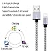 iPhone Charger, MFi Certified Lightning Cable, 4 Pack(3/6/6/10 FT) Extra Long Nylon Braided Charging&Syncing Cord Compatible with iPhone Xs/XS Max/XR/X/7/7Plus/8/8Plus/6S/6SPlus/5/Ipad (White+Gray)
