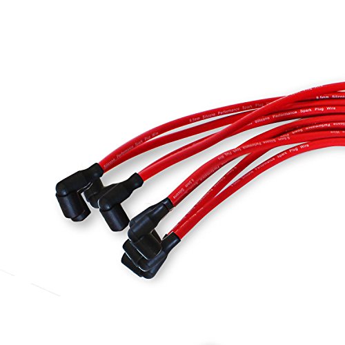 For Racing Chevy V8 HEI Distributor w/ 65K Coil & Red 90 Degree Spark Plug Wires