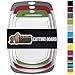 GORILLA GRIP 100% BPA-Free Reversible Kitchen Cutting Board Set of 3, Nonporous, Juice Grooves to Catch Liquid, Slip Resistant Handle Border, Dishwasher Safe, Durable Large Food Chopping Boards, Multi