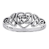 Sterling Silver Celtic Trinity Knot Heart Ring Size 6(Sizes 3,4,5,6,7,8,9,10,11,12,13,14,15,16)