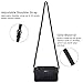 befen Women Full Grain Leather Tripple Zip Crossbody Bag Crossbody Cell Phone Purse Wallet Bag Phone Wristlet - Black