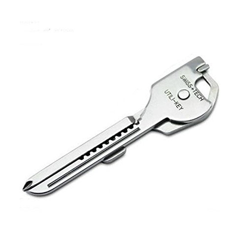 PriMI 6 In 1 Multi Functions Key Tool Portable Key Chain Gadget For Camping Hiking, 55, Black