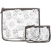 Clear Designer Zipper Insert (Set of 2) Travel Organizer Storage Pop In Bogg Bag (Paws)
